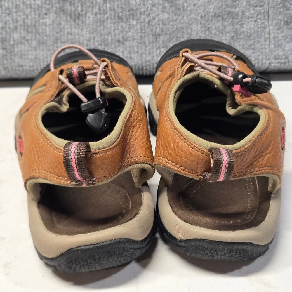 Keen Newport H2 Waterproof Hiking Sandals Brown Leather Pink Womens 10